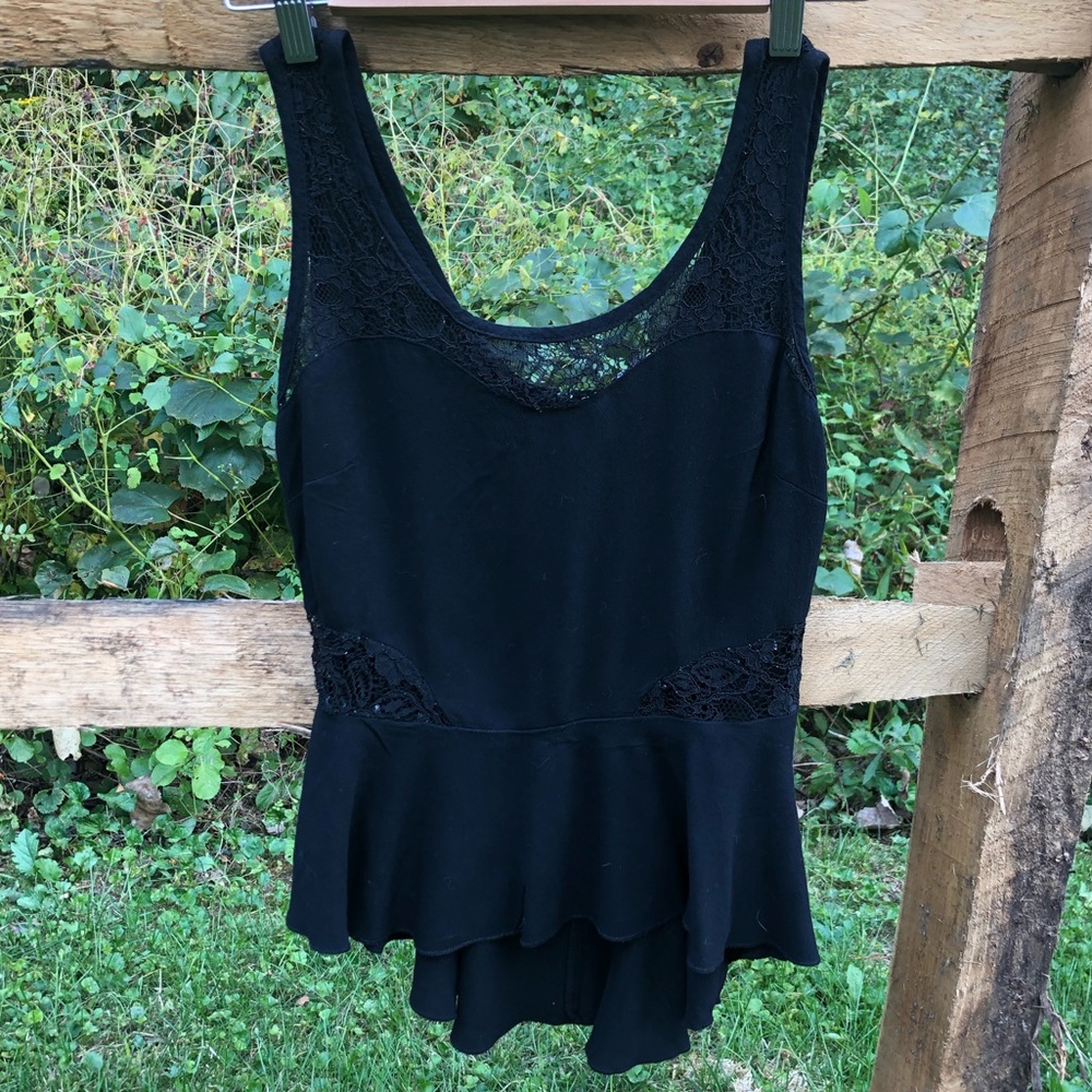 Tobi Lace Peplum Top